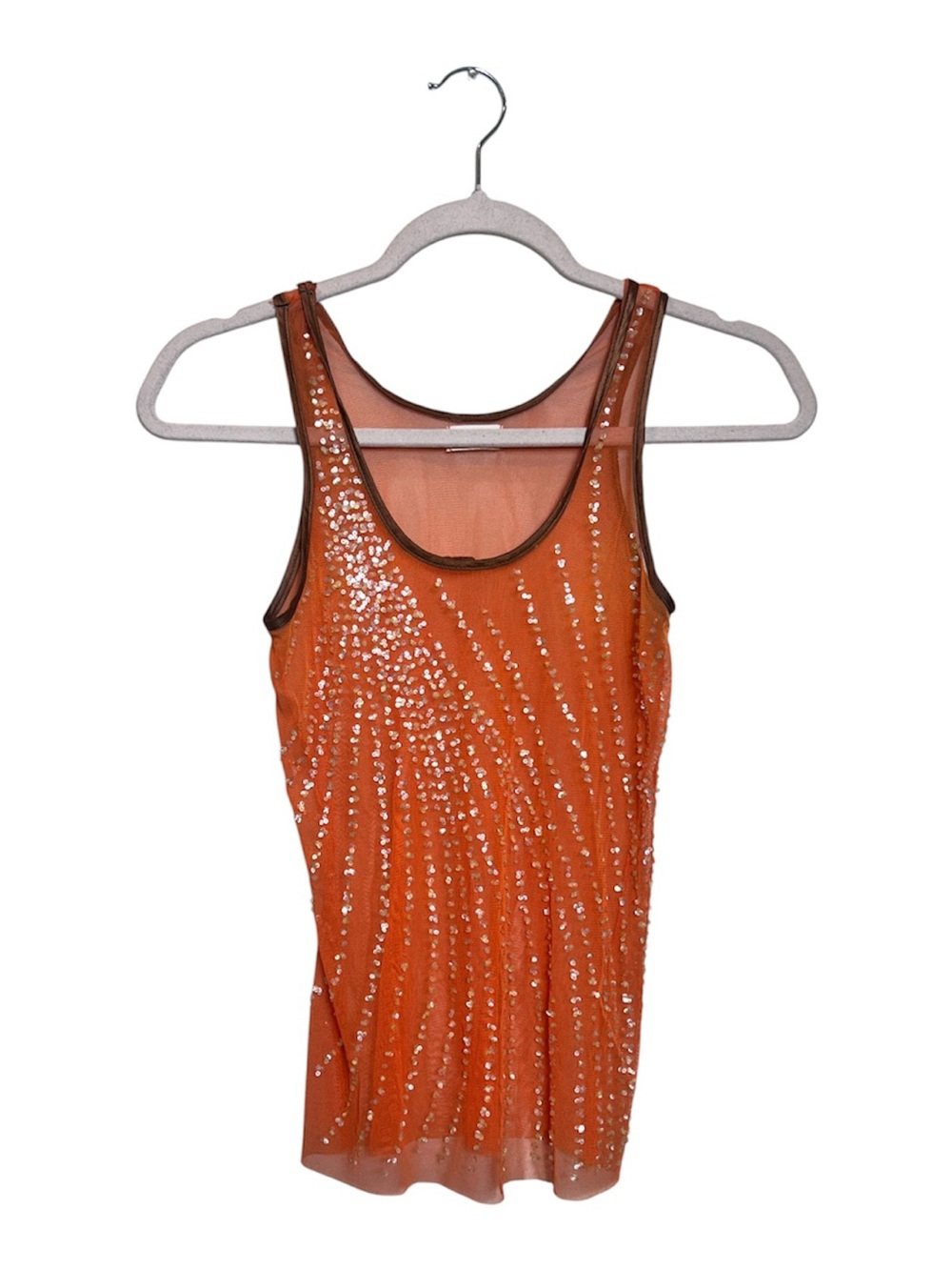 Ibiza Euro Summer Ruth Coral Mesh Top